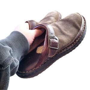 Born Brown Leather Mules